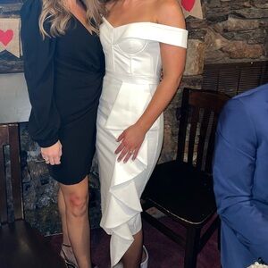 Lavish Alice Off-Shoulder White Dress size 6